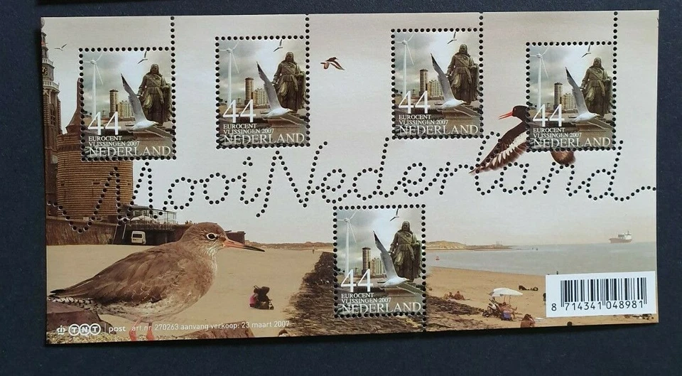2007 NETHERLANDS SHEET MOOI NEDERLAND (23) VLISSINGEN BIRD SEA VF MNH POSTFRIS - Image 1 of 1