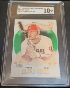 2021 Topps Allen & Ginter Mike Trout #32 Green Refractor SGC 10 GEM MINT #84/99 - Bild 1 von 4