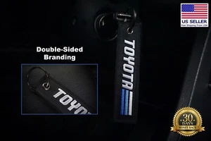 Blue TRD Retro Stripes Keychain for Toyota, Key Tag Key Ring Accessory - Picture 1 of 4