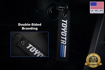 Blue TRD Retro Stripes Keychain for Toyota, Key Tag Key Ring Accessory - Image 1 of 4