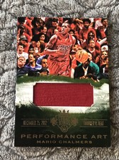 2013-14 PANINI COURT KINGS MARIO CHALMERS PERFORMANCE ART JERSEY /299 HEAT