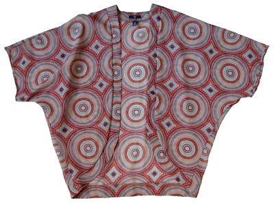 Gap Women's Orange Blue Print Lightweight Wrap Cardigan Kimono XS S Small - Image 1 of 4