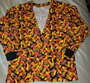 S.C.R.U.B.S. Womens Medical Scrub Top Jacket Chili Peppers Small - Picture 1 of 4