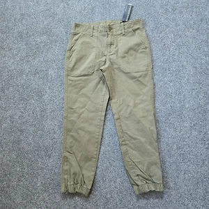 Banana Republic Pants Womens Size 2 Petite Green Jogger Chino Zippers Casual - Picture 1 of 11