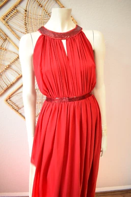 NEU❤️ iEFiEL ❤️elegantes Abendkleid Abi-Ball Kleid 38 40 Chili rot Pailletten ❤️ - Bild 1 von 4