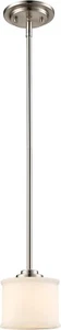 One Light Brushed Nickel Frosted Glass Mini Pendant Cahill Collection Orig $162 - Picture 1 of 2