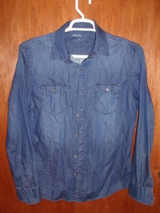 Men's Calvin Klein LS Denim Dress Casual Shirt Size Medium - Picture 1 of 1
