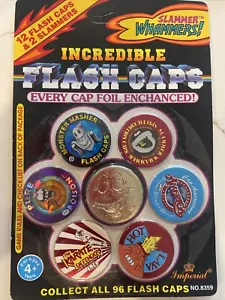 Vintage Slammer Whammers Incredible Flash Caps Pogs Imperial Toys 1994 Foil NOC - Bild 1 von 8