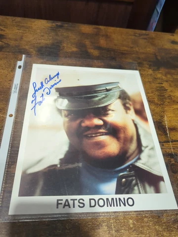 FATS DOMINO Authentic Hand Signed Autograph 8x1 Photo - JAZZ SINGER/SONGWRITER Cover