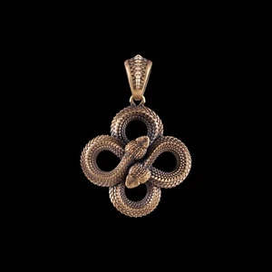Collar Doble Serpiente Colgante Víbora Animal Serpiente Joyería Gótica Regalo para Él - Imagen 1 de 13