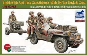 BRONCO CB35170 1/35 British 6 Pdr Anti-Tank Gun With 1/4 Ton Truck & Crew - Picture 1 of 2