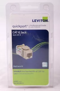 Leviton 6G108-1I Netzwerk CAT6 Buchse Quickport Professional Grade Elfenbein - Bild 1 von 2