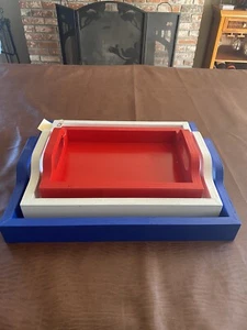 NestingServing Trays Wooden Trays with Handles - Picture 1 of 5
