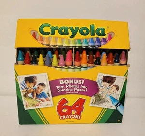 Crayola Buntstifte Box mit Anspitzer 64 Buntstifte 2009 inklusive Pusteblume EUC LightUse - Bild 1 von 12