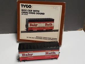 Vtg. 1980s HO Scale TYCO Baby Ruth Boxcar with CHUG-CHUG Sound Toy Train in Box - Picture 1 of 2