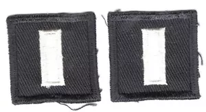 Insignia militar de tela: teniente JG o primer teniente (par) - en sarga negra - Imagen 1 de 1
