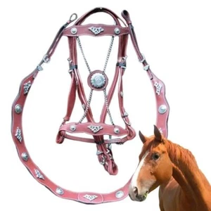 PU Leather Horse Rein Headstall Unfettered Riding Horse Bridle Horse Accessory - Picture 1 of 15