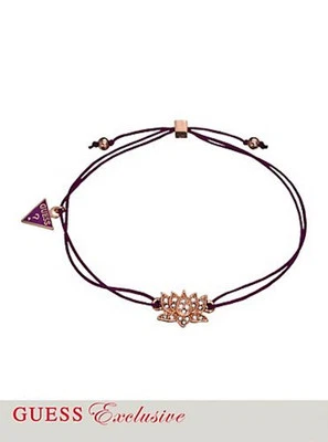 NUEVO CON ETIQUETAS ADIVINA Exclusivo Brazalete Amistad Púrpura Dije Loto Metal Oro Rosa Foto 1 de 2