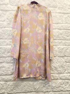 Womens Radish Psychedelic 60s Boho Print Dress Retro Pastel Size 12 UK 8 US 