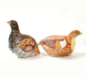 Paar Salz & Pfefferstreuer Wachteln 5" hoch Vogel Figur NEU Made in Italy UVP 119 $ - Bild 1 von 7