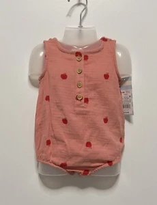 Cat & Jack Apple Romper For Baby Girl 3-6M - Picture 1 of 5