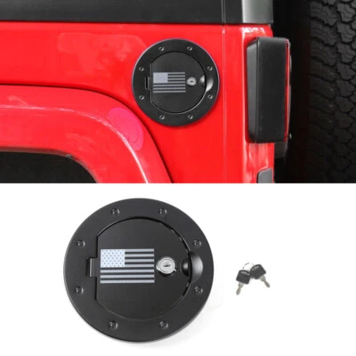 Locking Gas Cap Filler door Fuel Tank Cover For 07-17 Jeep Wrangler JK JKU 1PCS — 第 1/4 张图片
