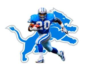 Barry Sanders Detroit Lions Logo - Die Cut Laminated Vinyl Sticker/Decal - Picture 1 of 1