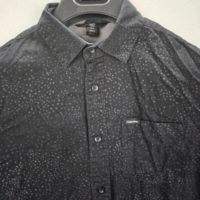 Volcom Men's Bayne Long Sleeve Shirt Navy Size Medium Starry Sky All over Print - Image 1 of 4