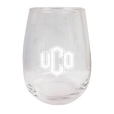 University Of Central Oklahoma Bronchos Etched Stemless Wine Glass