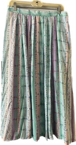 Neu mit Etikett 80er Alfred Dunner Damenrock pastell Midi Plissee South Beach leicht - Bild 1 von 6
