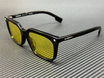 BURBERRY BE4337F 300185 Black Yellow Men's 56 mm Sunglasses - Image 1 of 4