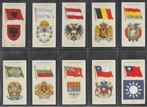 PLAYERS Cigarette Card Set - NATIONAL FLAGS AND ARMS 1936 - US Canada Australia - Foto 1 di 2