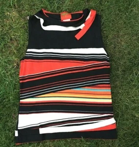 Kenzo Merino Wool Striped Top, with neck detail_Size M - Picture 1 of 6
