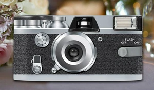 4 x Retro Silver Disposable Wedding Cameras 27exp, flash & matching table cards - Picture 1 of 2