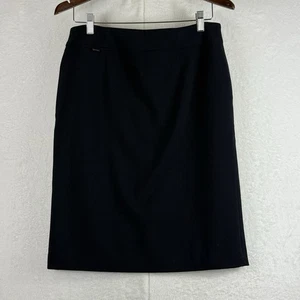 Calvin Klein Collection Women’s 100% Wool A-Line Skirt Size 10 Black Lined Italy - Picture 1 of 8