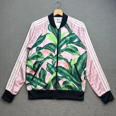Chaqueta ADIDAS FARM RIO Mujer Reino Unido 12 Hoja de Palma Originales Cremallera Completa Trifolio Selva Foto 1 de 4