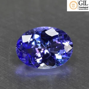3.33Ct GIL Certified_Very good Lustrous Natural Purplish Blue Tanzanite Gemstone - Picture 1 of 3