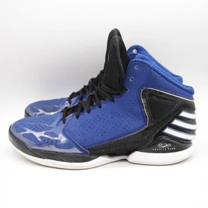 Adidas Derrick Rose High Tops blau/schwarz Gr. 11 Leder/Lackleder/Schnürsenkel  - Bild 1 von 9