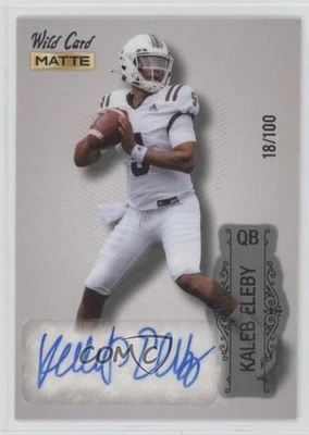 2022 Wild Card MATTE Auto Silver - Silver Foil /100 Kaleb Eleby Rookie Auto RC - Image 1 of 2