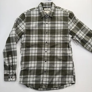 Goodthreads Flanell Twill Slim Hemd Herren Medium grün kariert Baumwolle Neu mit Etikett - Bild 1 von 12