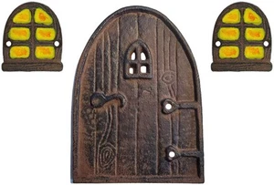 Lulu Dekor, 100 % Gusseisen rustikal braun Miniatur Feentür 8 Zoll mit 2 - Bild 1 von 4