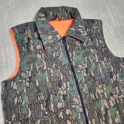 Vintage Trebark Camo Hunting Vest Men Medium Reversible Blaze Orange Winchester - Image 1 of 4