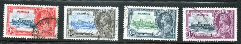 Jamaica GV 1935 Silver Jubilee set (4 vals) SG 114 - 7 superb used, cat £40+ - Image 1 of 1