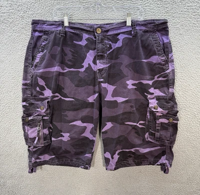 Pantalones Cortos Carga Camuflaje Para Hombres 42 Púrpura Camuflaje Relajado Carga Grunge Patinador Y2K Foto 1 de 4