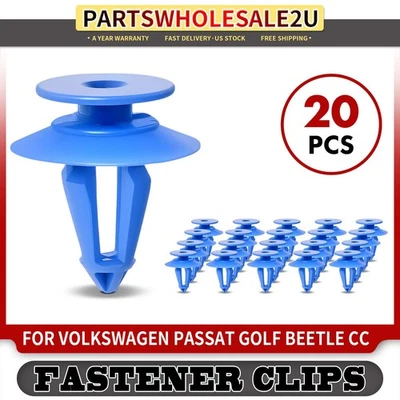 20件装9毫米装饰面板固定夹适用于大众帕萨特甲壳虫高尔夫CC Tiguan — 第 1/4 张图片