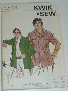 UNCUT Kwik Sew Pattern 783 Men's Jacket Chest Sizes 36-38-40 - Picture 1 of 1