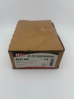 NSi AL2/ON Compression Lug 2/0 AWG 1/2” 2-Hole AL Long Lug Olive *BOX OF 12* - Image 1 of 4