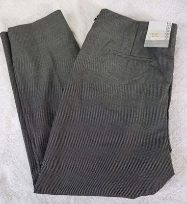 Pantalones Nine West para mujer talla 16 cremallera lateral ajustados tiro alto blanco y negro a cuadros Foto 1 de 4
