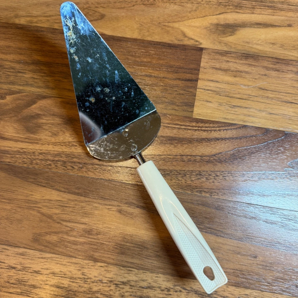 Vintage Ekco Pie Cake Server White Handle Chromium Plated - Image 1 of 1