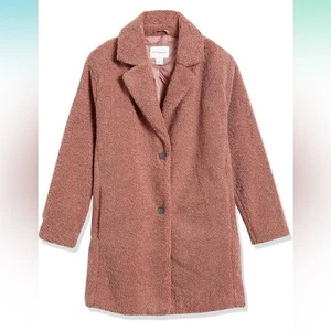 Cappotto sfocato nuovo con etichette Daily Ritual Dusty Rose orsacchiotto oversize con risvolto taglia M - Foto 1 di 4